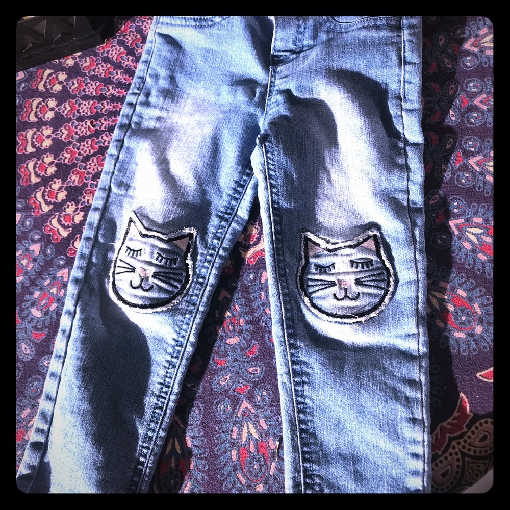 Cool Blue jeans 3t with cat design